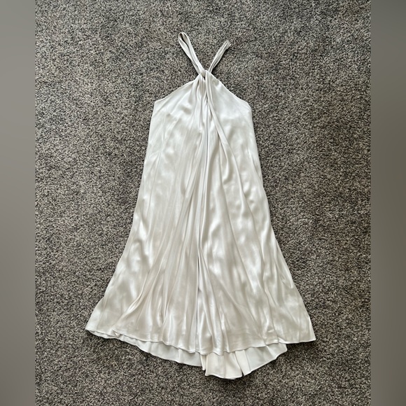 Banana Republic Silk Ivory Dress SIZE L PETITE - Picture 7 of 11